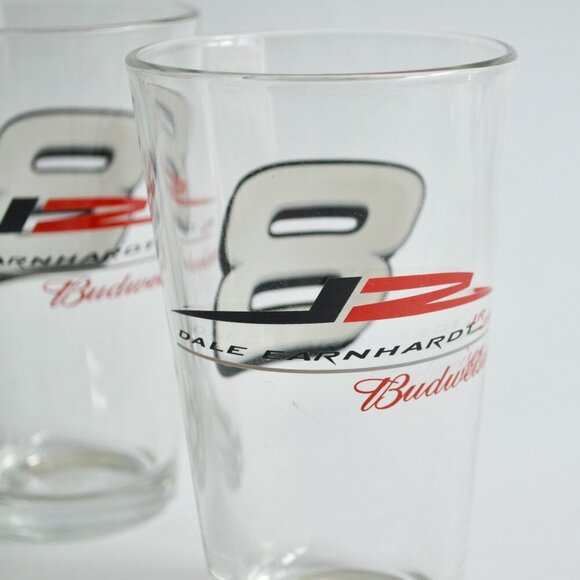 Set of 4 Budweiser Dale Earnhardt Jr #8 Beer Glasses NASCAR Junior Motorsports - Picture 4 of 4
